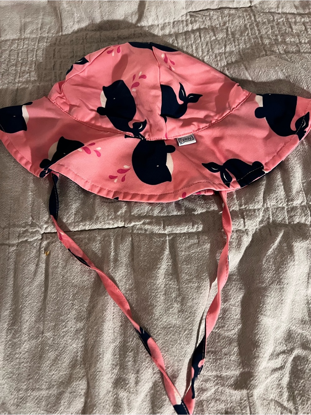 Newborn-6 months Pink Whale Print Baby Sun Hat